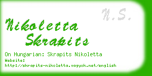 nikoletta skrapits business card